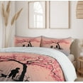 thumbnail image 6 of Ambesonne Pink Duvet Cover Sets, Springtime Blossom, 2-King, Pink Black, 6 of 7