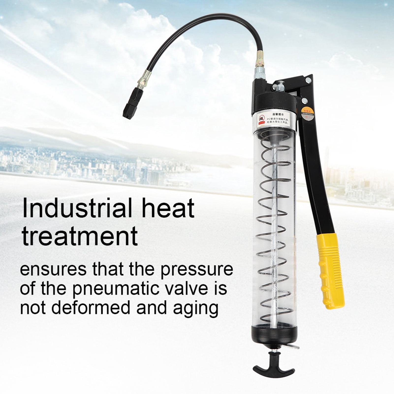 6000PSI Grease Gun Visible Transparent Tube Portable Auto Car Tool Accessory