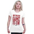 thumbnail image 4 of No Talkie Game is On Football Womens Slim Fit Graphic Tee Brisco Brands X, 4 of 5