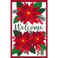 thumbnail image 2 of Evergreen Poinsettia Welcome Garden Applique Flag, 2 of 6
