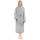 thumbnail image 1 of PAVILIA Premium - Albornoz suave de felpa para mujer, forro polar cálido y esponjoso, Sherpa Shaggy (2XL/3XL gris claro), 1 of 5