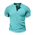 thumbnail image 4 of Men's Short Sleeve Button Down T Shirt Casual Knit Tee Slim Fit Summer Breathable Comfortable Stylish Top, 4 of 4