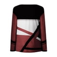 thumbnail image 5 of Mikilon Blouse à Manches Longues Col en V Pliée avec Impression de Positionnement Décontractée pour Femmes, 5 of 5