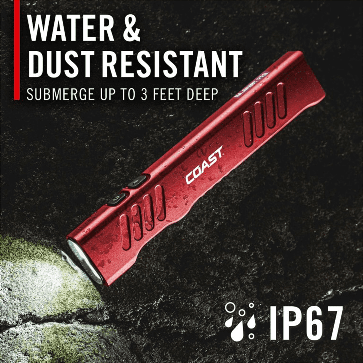 COAST 31103 Slayer Pro, 1150 Lumen Rechargeable Dual Optic Flashlight Red