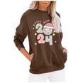 thumbnail image 1 of Timegard Sweatshirts à Col Rond pour Femmes Imprimé de Noël Manches Longues Amples avec Poches Automne, 1 of 2