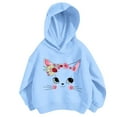 thumbnail image 2 of SGFCWSX Girls Fleece Sweatshirt Thermal Sweatshirts Kids Fashion Print Hoodies Blue Size 3 Years, 2 of 3