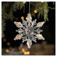 thumbnail image 3 of Christmas Clear Snowflake Pendant Snowflake Garland Feather Shape Xmas Decor for Christmas Theme Party Decor, 3 of 5