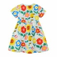 thumbnail image 3 of NAISIBABY Girls Casual Dress, Short Sleeve Cute Prints Crew Neck Fashion Midi Dress Red 7T, 3 of 5