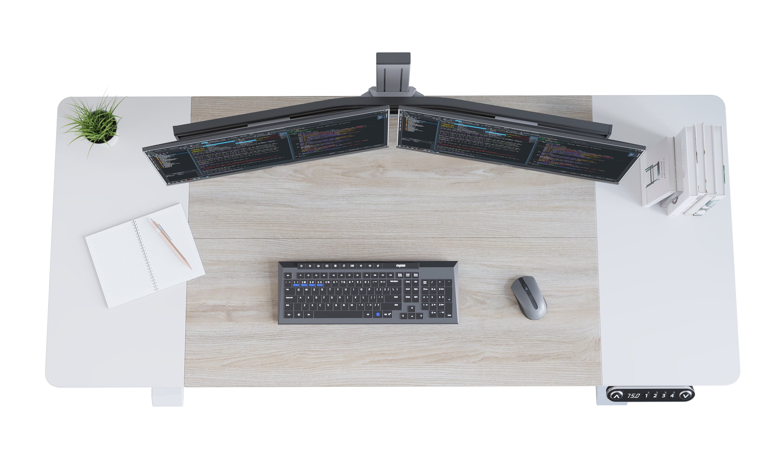 MXTARK Electric Height Adjustable Standing Desk, Stand Up Desk Workstation, Splice Board Home Office Computer Standing Table Ergonomic Desk, White Finish 55"