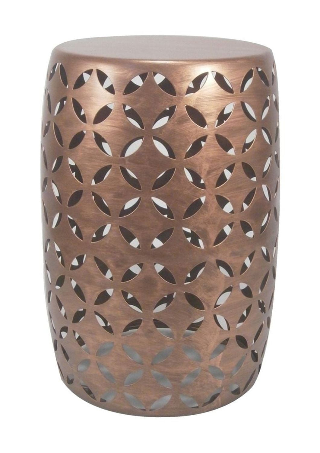 Table tambour selles en fer cuivre de hometrends