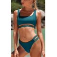 thumbnail image 3 of Sociala Bikini Set for Women Two Piece Swimsuits Mid Waisted Adjustable Wide Straps Belt Backless, 3 of 5