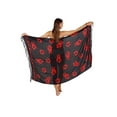 thumbnail image 5 of Colorful Bohemian Style Hibiscus Printed Beach Wrap Sarong With Fringe, Red Hibiscus, Size: One Size, Uluwatu Style, 5 of 5