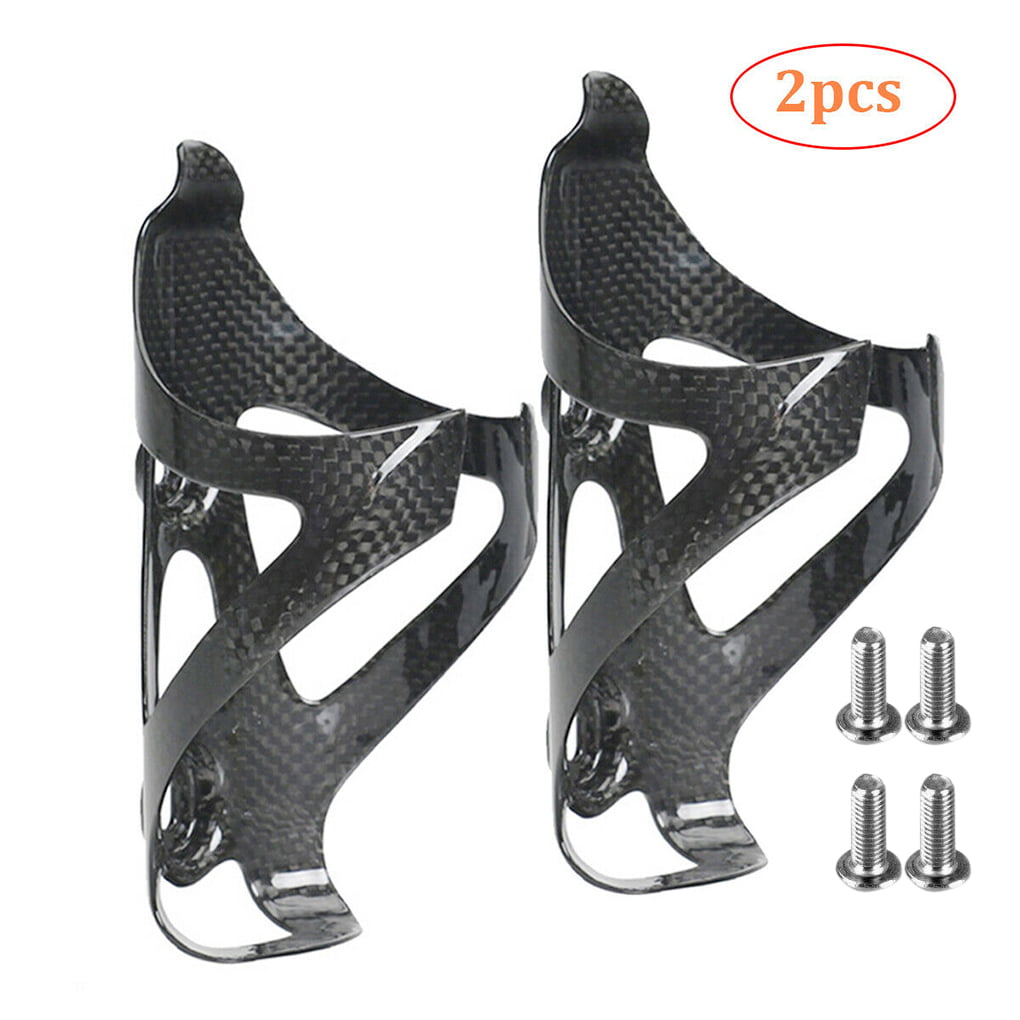 Carbon Fiber Texture Bike Cycling Glass Water Bottle Holder Cages Black CA 