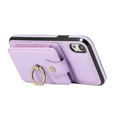 thumbnail image 4 of Wallet Case for iPhone XS/X, Kickstand Ring Holder Premium PU Leather Case with Crossbody Strap,Card Holder Slot Money Pocket 360°Rotation Metal Ring Grip Kickstand Cover,Purple, 4 of 7