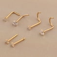 thumbnail image 2 of ,Perno curvo,Barra de ,Perno prisionero del pendiente de hélice,Joyas para el cuerpo,Joyería ,Acero inoxidable,Cristal de circón multicolor Hugo Piercing de nariz, 2 of 10