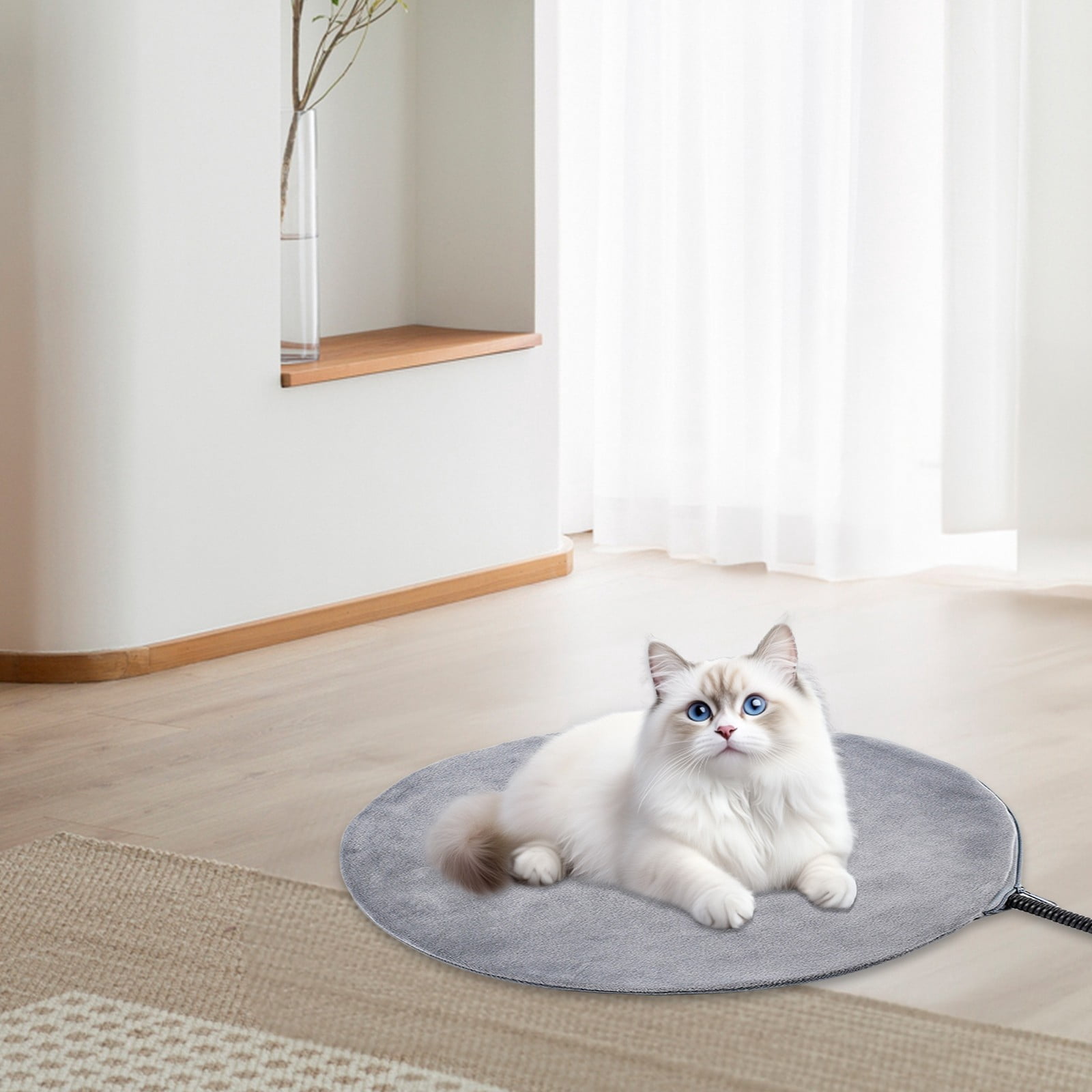 KMWGRE Pet Heating Pad Thermostat Controlled Soft Warm Bed Mat Energy Efficient Cozy Warmer for Cats and Dogs A One Size