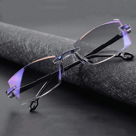 2Pc Rimless Reading Glasses Blue Light Blocking Ultralight Frameless Computer Reader for Men Women