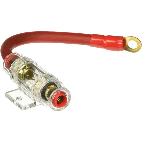 XP Audio XAGUFHPK4R 4-8 Gauge Red Power Cable 100% OFC Copper CCA With AGU Inline Fuse Holder with 60 Amp Fuse
