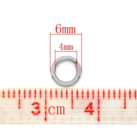 - 500pcs Wholesale Stainless Steel Open Jump Rings Findings Supplies 6mm Dia 18 GA