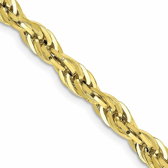 10K Yellow Gold 4.75mm Semi-Solid Rope Chain (28 X 4.75) Made In Peru 10bc169-28