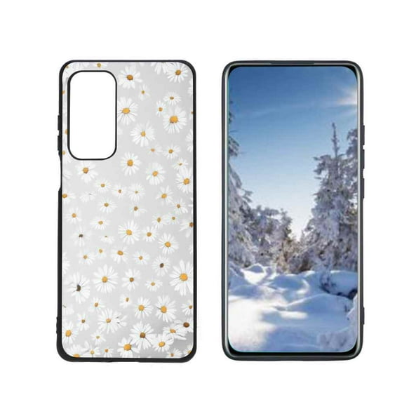 Compatible with Motorola MOTO Edge 5G UW Phone Case, Daisies-Floral-181 Case Silicone Protective for Teen Girl Boy Case for Motorola MOTO Edge 5G UW