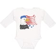 thumbnail image 3 of Inktastic American bald eagle and flag sketch style Boys or Girls Long Sleeve Baby Bodysuit, 3 of 5