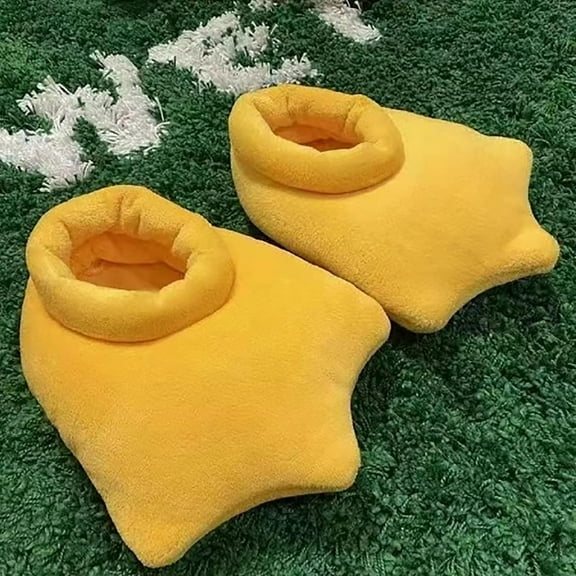 Cartoon Duck Feet House Slippers Cute Fluffy Claw Paw Indoor Shoes Funny Xmas Halloween Plush Fuzzy Warm Home Slippers