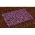 thumbnail image 1 of Floral Placemats Set of 4 Abstract Composition of Ornate Spring Blooms Swirled Stripes Romantic Illustration, Washable Fabric Place Mats for Dining Room Kitchen Table Decor,Multicolor, by Ambesonne, 1 of 4