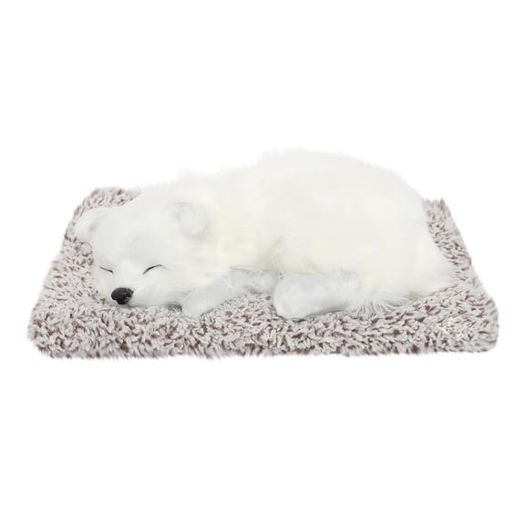 HOMIVA Sleeping White Dog Plush Figurine with Activated Carbon – Cute Home Décor