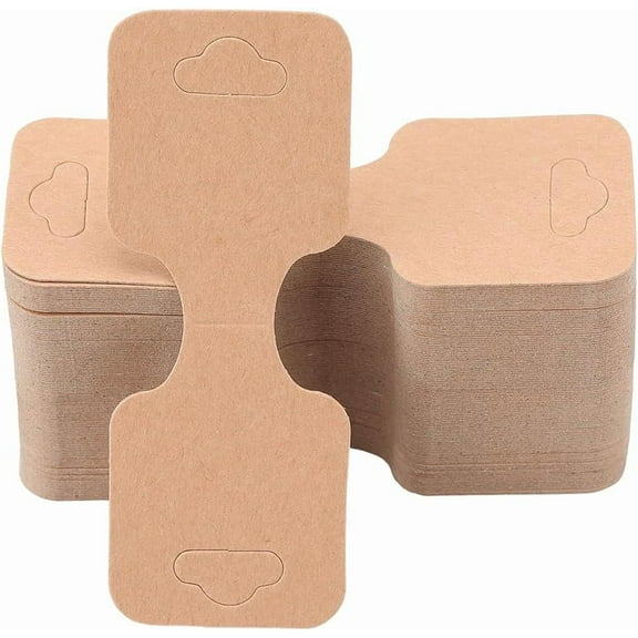 200Pcs Jewelry Display Cards Bracelet Card Holder Fold Over Paper Rectangle 3.54 x 1.34 Inch Burlywood Personalized Hanging Cardboard Tags for Selling Jewelry Necklaces Bracelets Packaging BurlyWood