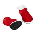 thumbnail image 3 of 4 piezas de zapatos cálidos navideños de algodón para mascotas antideslizantes con gancho y bucle para botas de nieve para perros y gatos(4#), 3 of 9