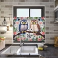 thumbnail image 5 of GZHJMY 36 Inch Length Kitchen Curtains Owls Flowers 2 Panels Half Window Sheer Curtains Rod Pocket Farmhouse Short Drapes for Bathroom Cafe Basement Home Decor, 5 of 7