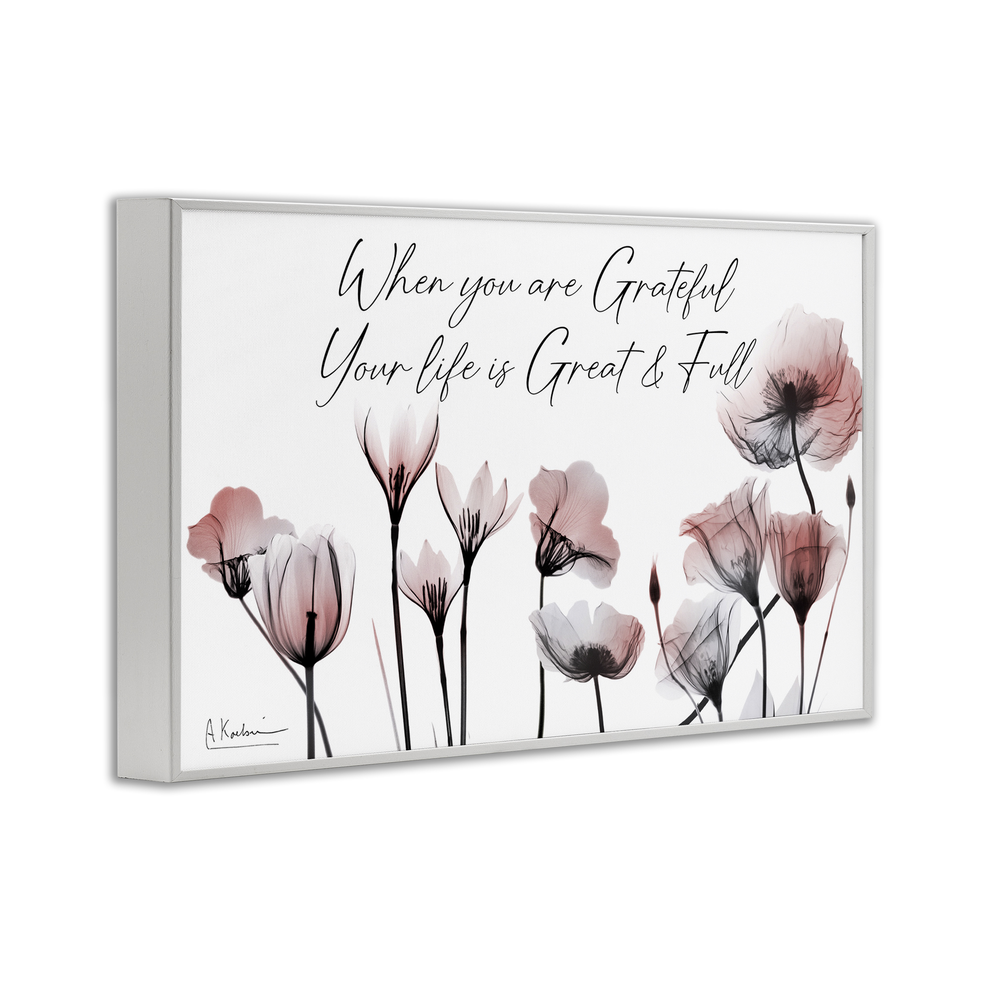 Stupell Industries Grateful Faith Floral Religious Painting White Framed Art Print Wall Art, 18 x 12