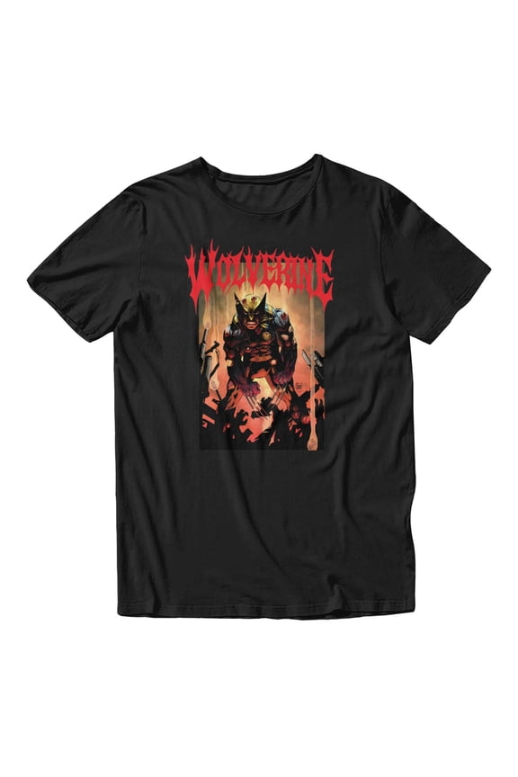 X-Men Comics Wolverine Wounded Animal Men's T Shirt (Black, S-XXXL)
