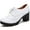 White, variant on DADAWEN Closed Toe Platform Chunky Block Brown Mid-Heel Pumps for Women Dress Wedding Shoes 7 US