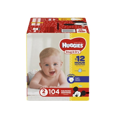 HUGGIES Snug & Dry Diapers, Size 2, 104 Count