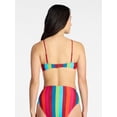 thumbnail image 3 of Time and Tru Women’s and Women’s Plus Striped Bralette Bikini Top, Sizes XS-3X, Family Swim, 3 of 5