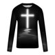 thumbnail image 5 of Blusas y camisas de manga larga con cuello redondo para hombre, blusa informal de manga larga con cuello redondo y estampado de rayas, blusa de poliéster para hombre, 5 of 5