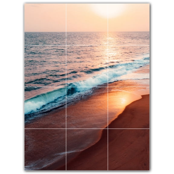 Picture-Tiles.com: Beach Ceramic Tile Wall Mural WAL500042-34XL. 36"W x 48"H using (12) 12" x 12" Ceramic Tiles-Satin Finish