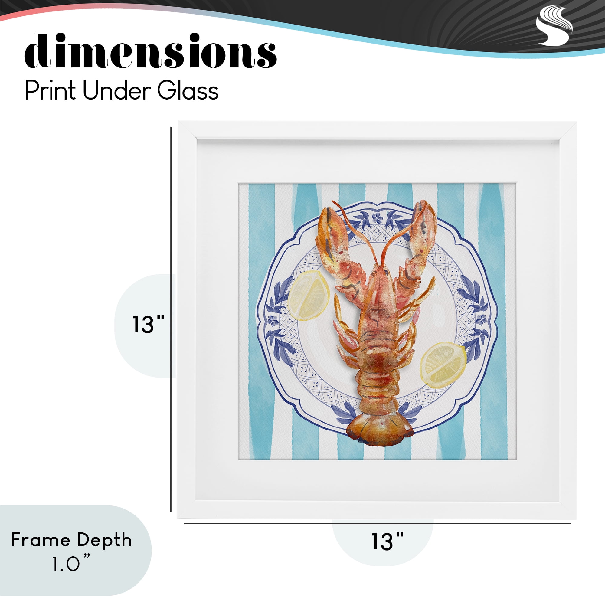 Stupell Industries Lobster Seafood Plate White Framed Print Under Glass, design by Christie Adams