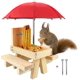 thumbnail image 1 of Comedero de ardilla con sombrilla, comedero de mesa de picnic de ardilla de madera, soporte de mazorca de maíz alimentador de ardilla duradero ZefeiWu 8390615043717, 1 of 1