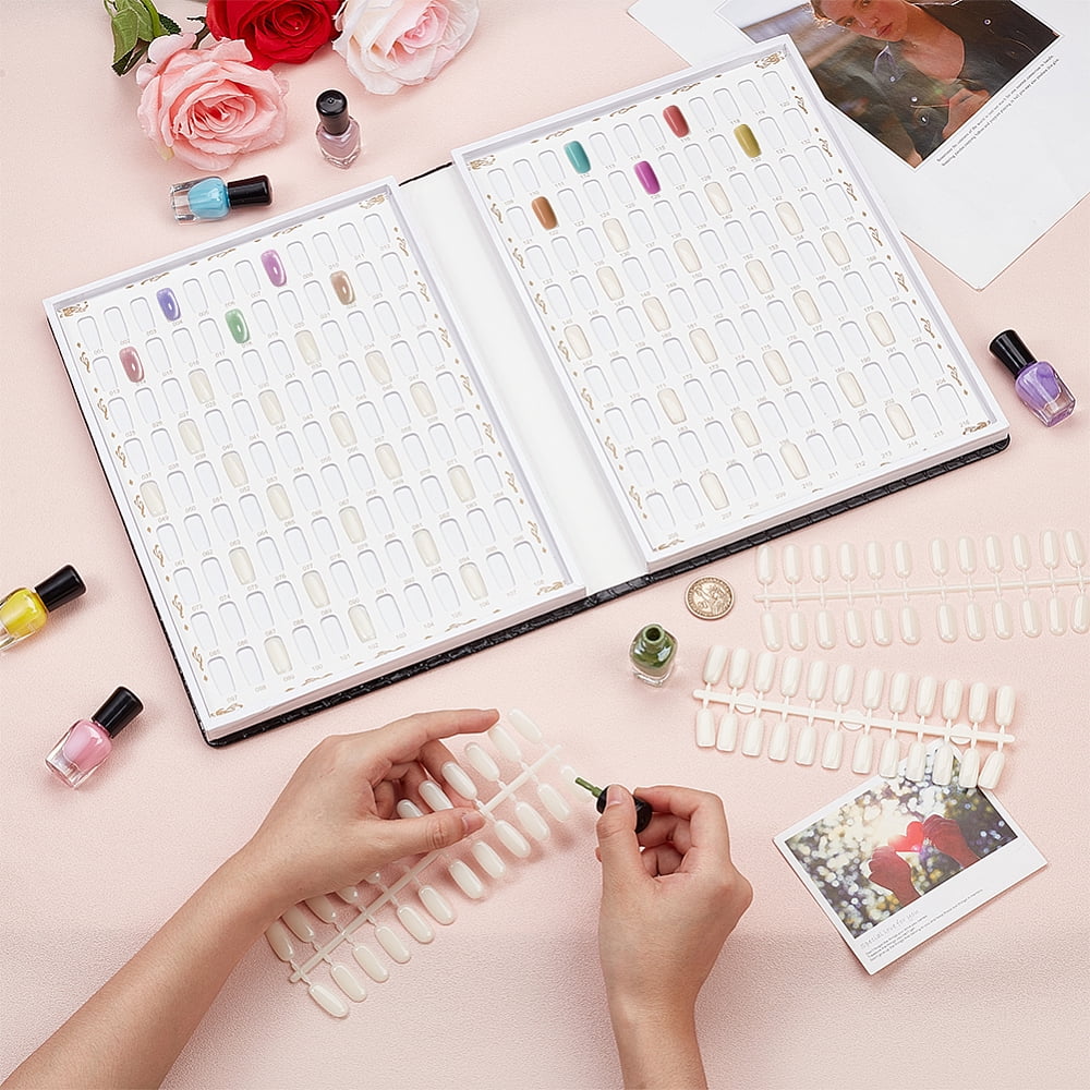1set 2 sets 2 styles Plastic False Nail Nail Art Decoration Accessories 1pc PU Leather & Wood & Plastic color Card box Black Nail: 170~183x60~60x2~3mm 1 set/style Plastic