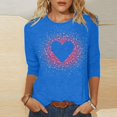 thumbnail image 1 of Meichang Chemises pour Femmes Joyeuse Saint-Valentin Hauts Amusants T-Shirts Graphiques de la Saint-Valentin T-Shirts de Vacances Hauts de la Saint-Valentin Manches 3/4 Col Rond Blouses, 1 of 4