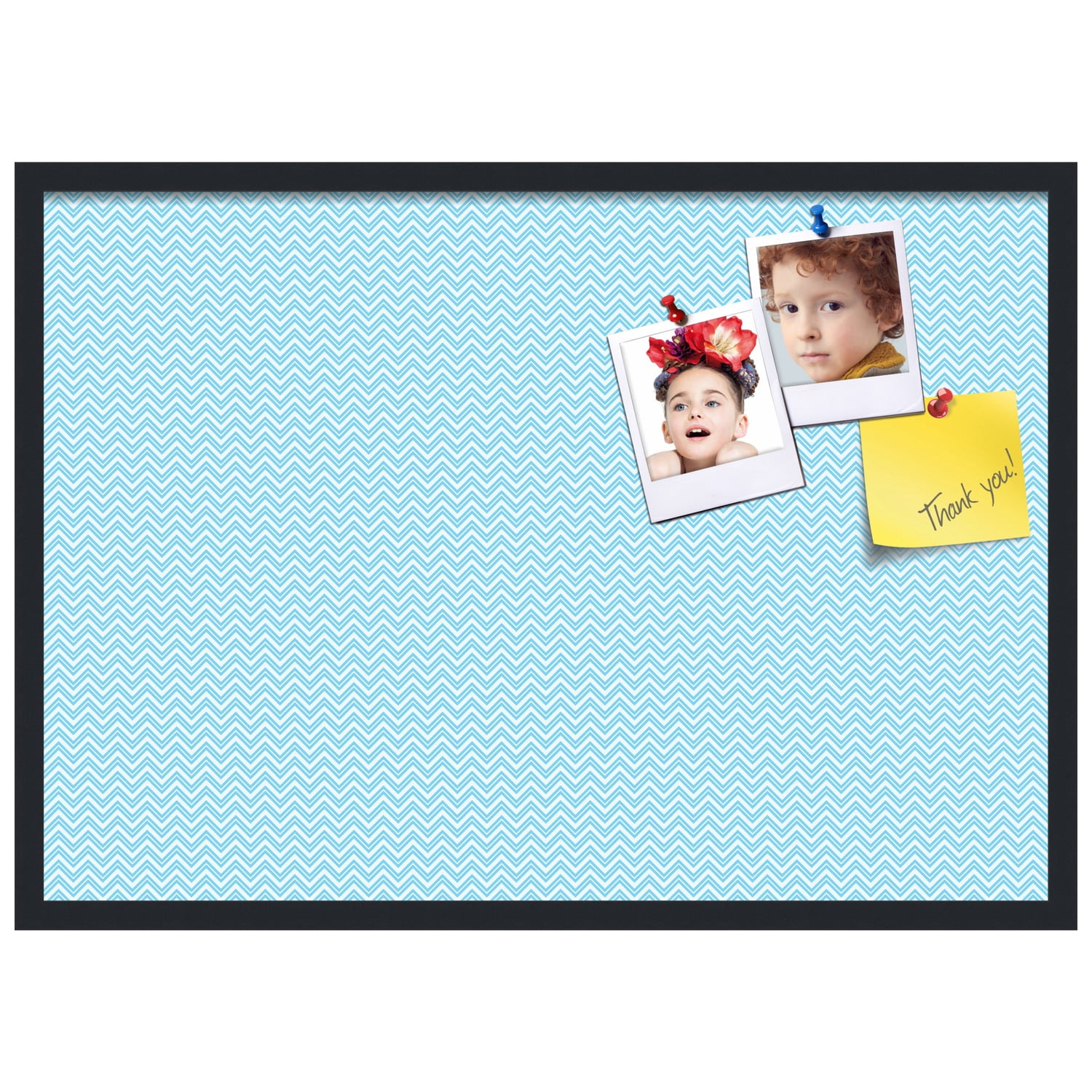 PinPix ArtToFrames 32x22 Custom Cork Bulletin Board    Poster Board Has a Fabric Style Canvas Finish, Framed in Satin Black (PinPix-247)