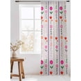 thumbnail image 3 of Sheer Curtains 96 Inches Long, Purple Pink Spring Floral Semi Sheer Curtains Light Filtering Window Treatment, Colorful Summer Flowers Botanical Privacy Voile Drapes for Living Room 52x96 Inch, 3 of 7