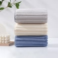 thumbnail image 1 of Velvet Flannel Towel Striped Design Super Soft Absorbent for Face Bath Home and Travel, Multicolor, 1 of 8