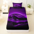thumbnail image 3 of Manfei Sports Car Twin Sheets,Purple Neon Light Print Bedding,3-Piece,1 Fitted Sheet and 1 Pillowcase, 3 of 6