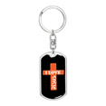 thumbnail image 1 of Love Jesus Cross Stainless Steel or 18k Gold Premium Swivel Dog Tag Keychain, 1 of 8