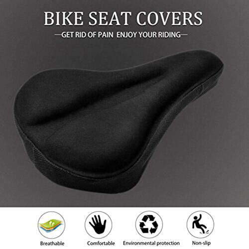 Bike Seat Cover MASO Bicycle Saddle Cushion Silicone Extra Soft & Wide 3D Gel Ergonomic Pad for Men Women Comfortable Exercise 
