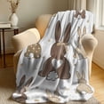 thumbnail image 5 of Cozy Blanket Qwtwty Happy Easter Blanket Rabbits Eggs Throw Blanket Rabbits Blanket Couch Sofa Soft Warm Bed Decoration for Women Men, 5 of 5